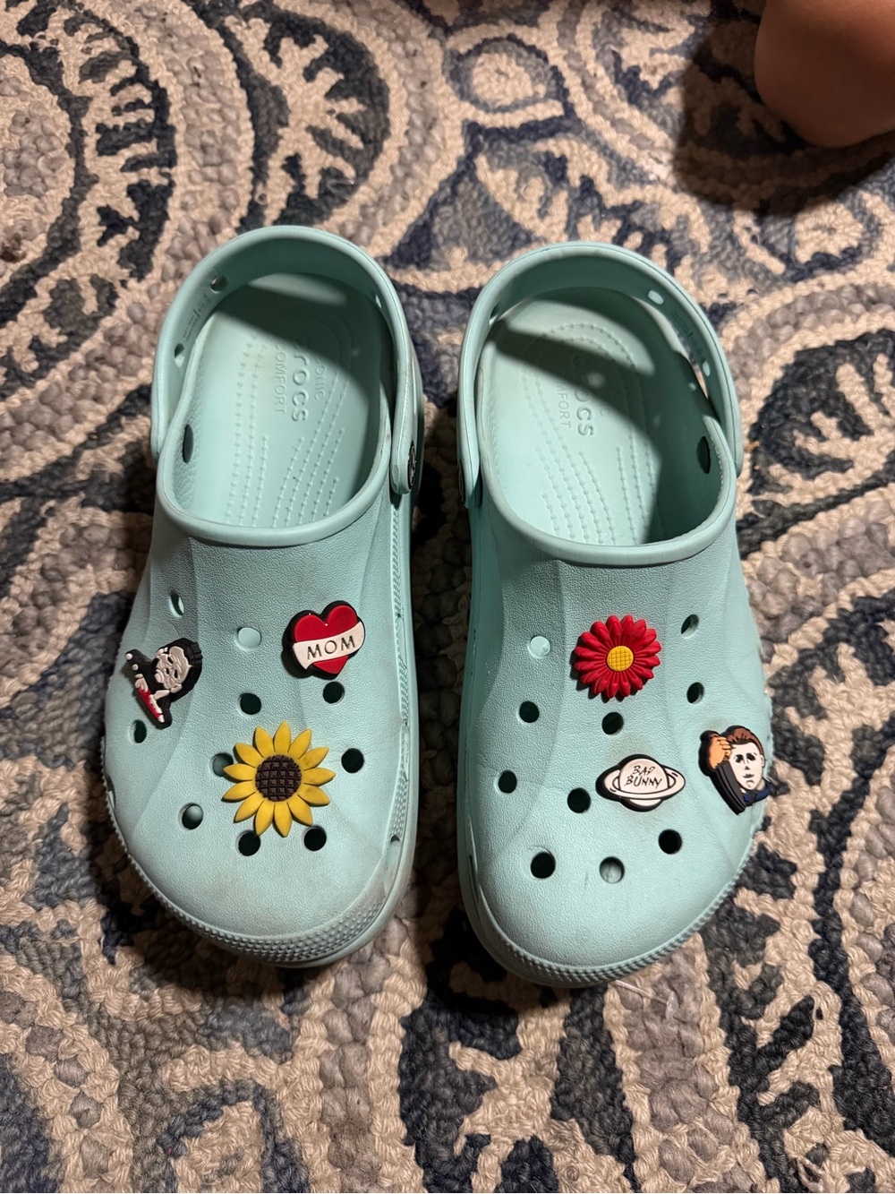 CROCS Kids Light Aqua Clog with Colorful Jibbitz Charms
